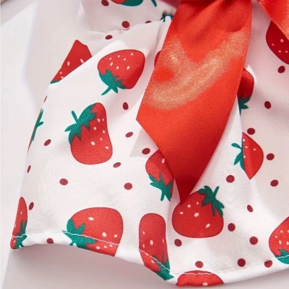 Cute Pretty Strawberry Print Lightweight Princess Dog Pet Dress